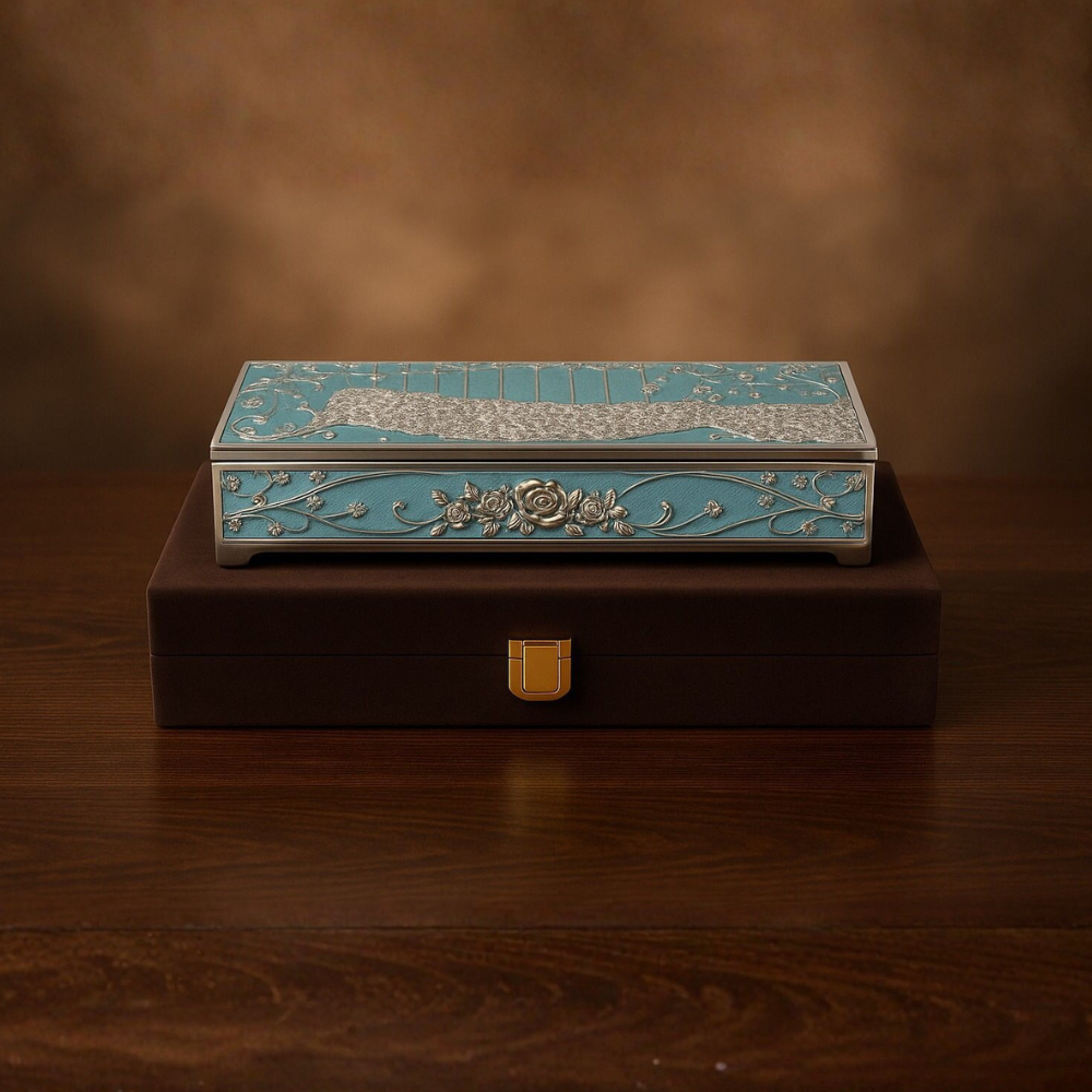 Peacock Royal Silver – Dry Fruits Container Set Box for Gift - Image 3