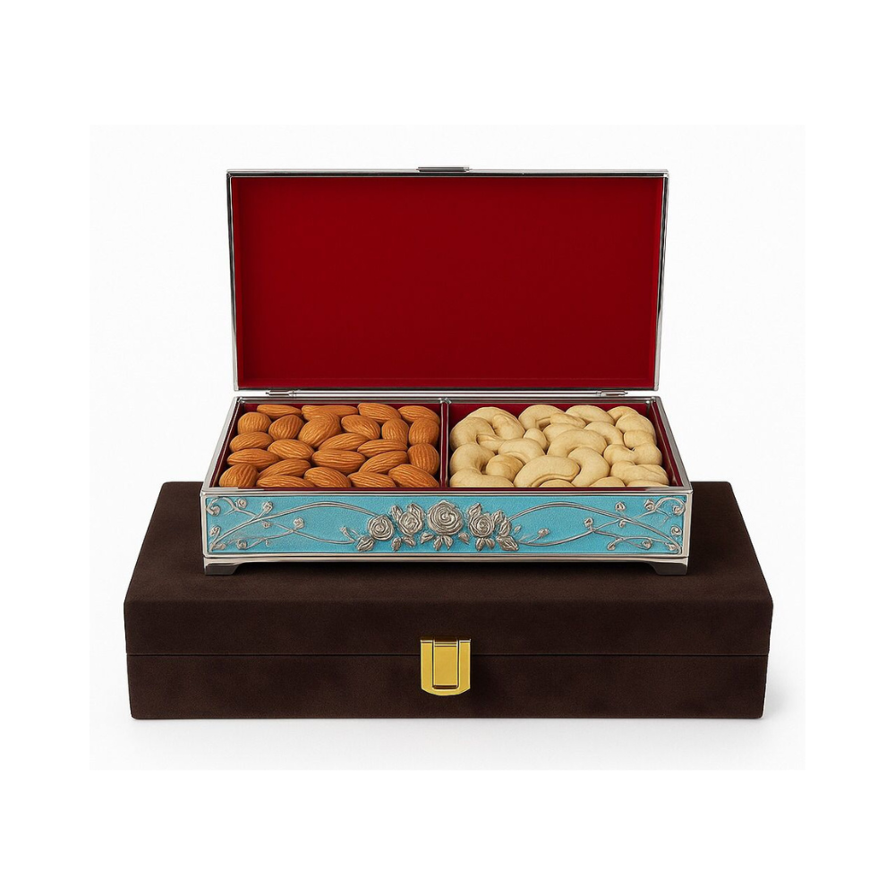 Peacock Royal Silver – Dry Fruits Container Set Box for Gift - Image 7