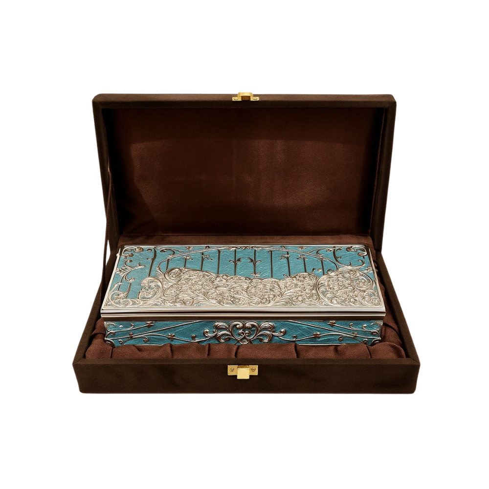 Peacock Royal Silver – Dry Fruits Container Set Box for Gift